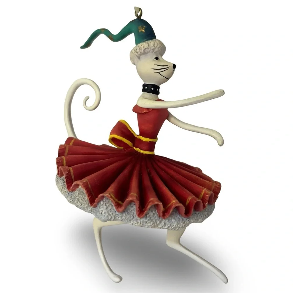 White Cat Ballerina Ornament